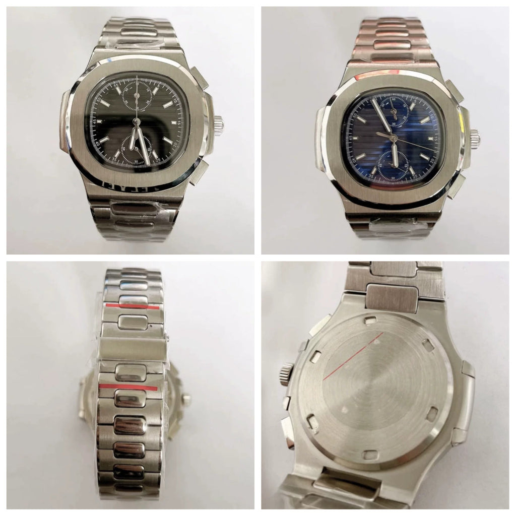No Logo Men's 41mm Nautilus Style Watch VK61 Movement Modified
