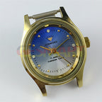 25mm SHANGHAI DIAMOND oval manual mechanical lady watch with blue dial and 17 jewels for elegant style.