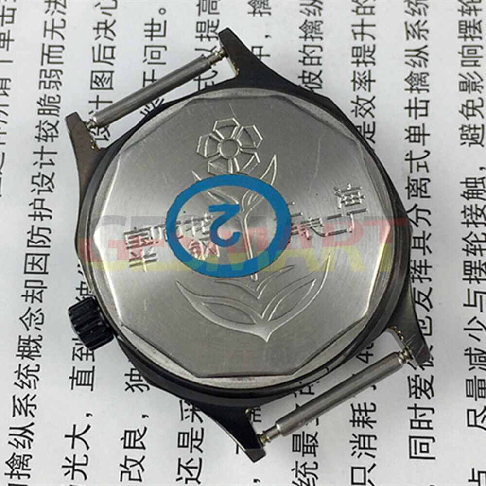 Shanghai Manual mechanical watch with black dial, octagonal case, golden indices, 17 jewels, classic style