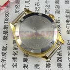 HAIDA 24mm ladies mechanical watch with golden nail markers, 17 jewels, grey dial, elegant round case.