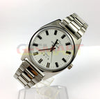 38mm SHANGHAI DIAMOND white dial manual watch, silver case, 17 jewels, classic elegance for daily wear.