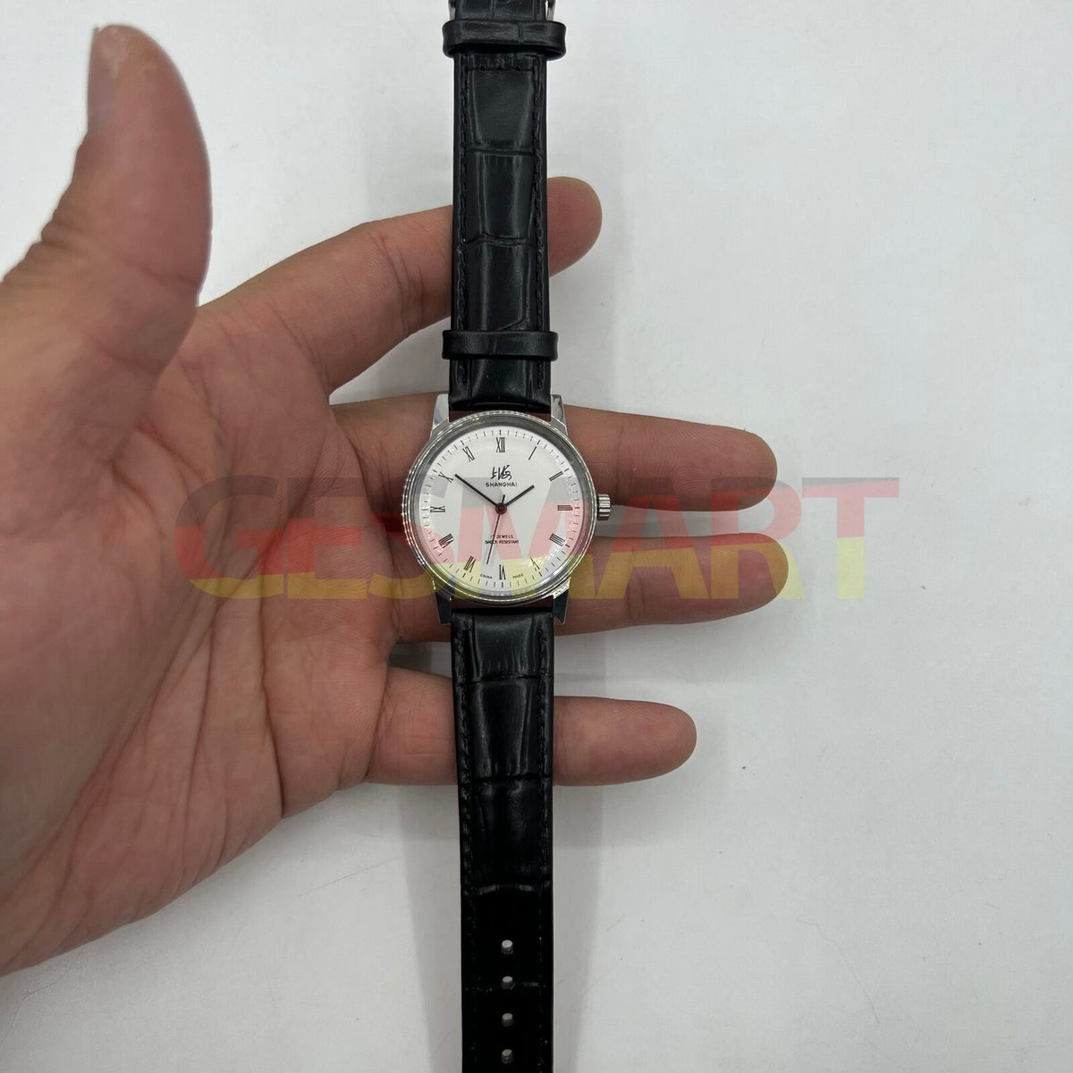 Shanghai Factory 36mm 8120 manual mechanical watch with shock resistance and 17 jewels, classic design.