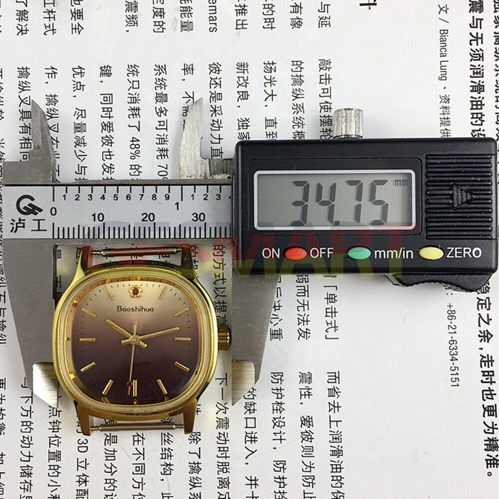 Shanghai Manual Mechanical Watch featuring golden nail hour markers, square case, and gradient brown dial for a refined look.
