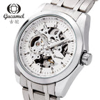 GESMART Men's Skeleton Automatic Mechanical Watch Leather Band Business Fashion