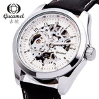 GESMART Men's Skeleton Automatic Mechanical Watch Leather Band Business Fashion
