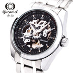 GESMART Men's Skeleton Automatic Mechanical Watch Leather Band Business Fashion