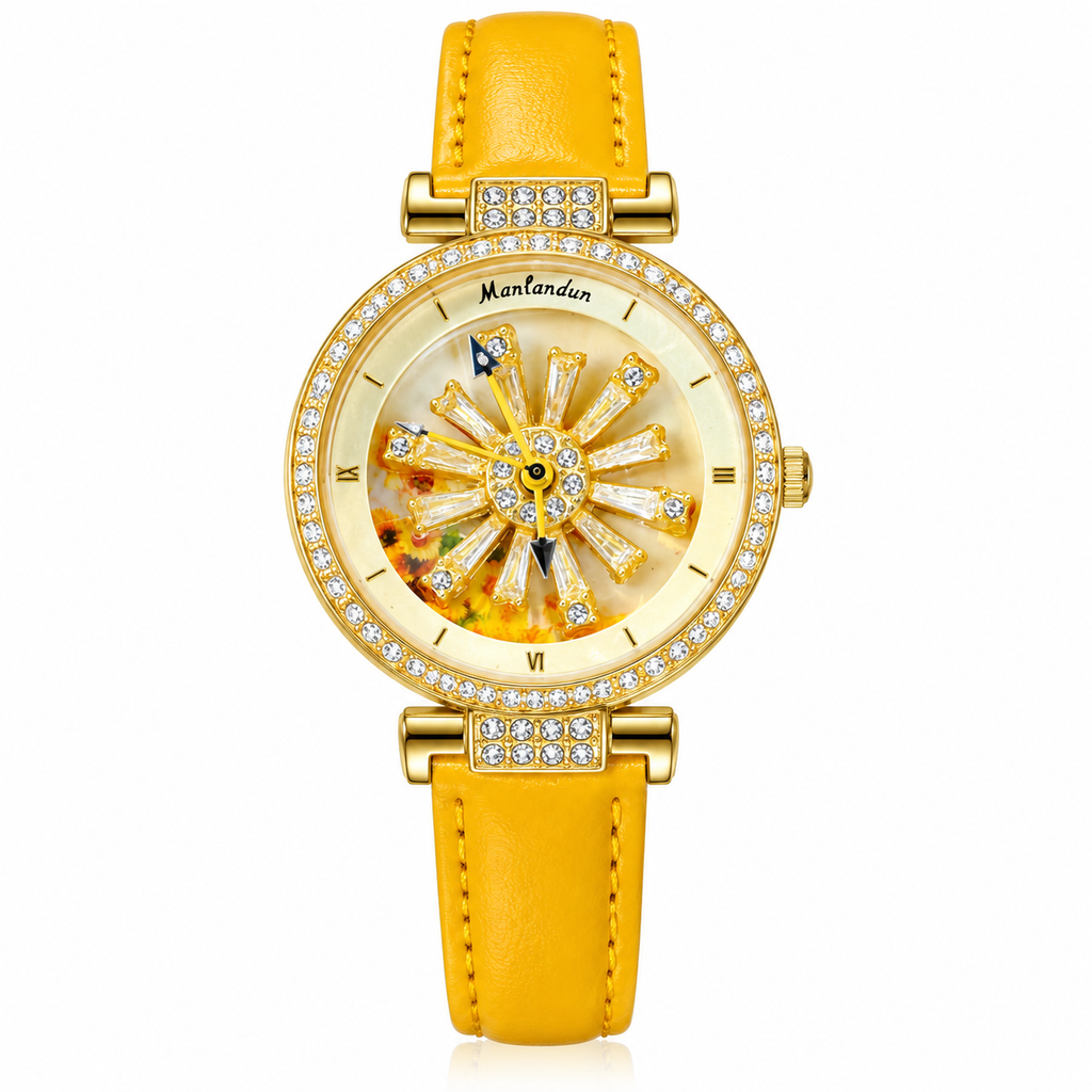 Women's Sunflower Rotating Disc Watch