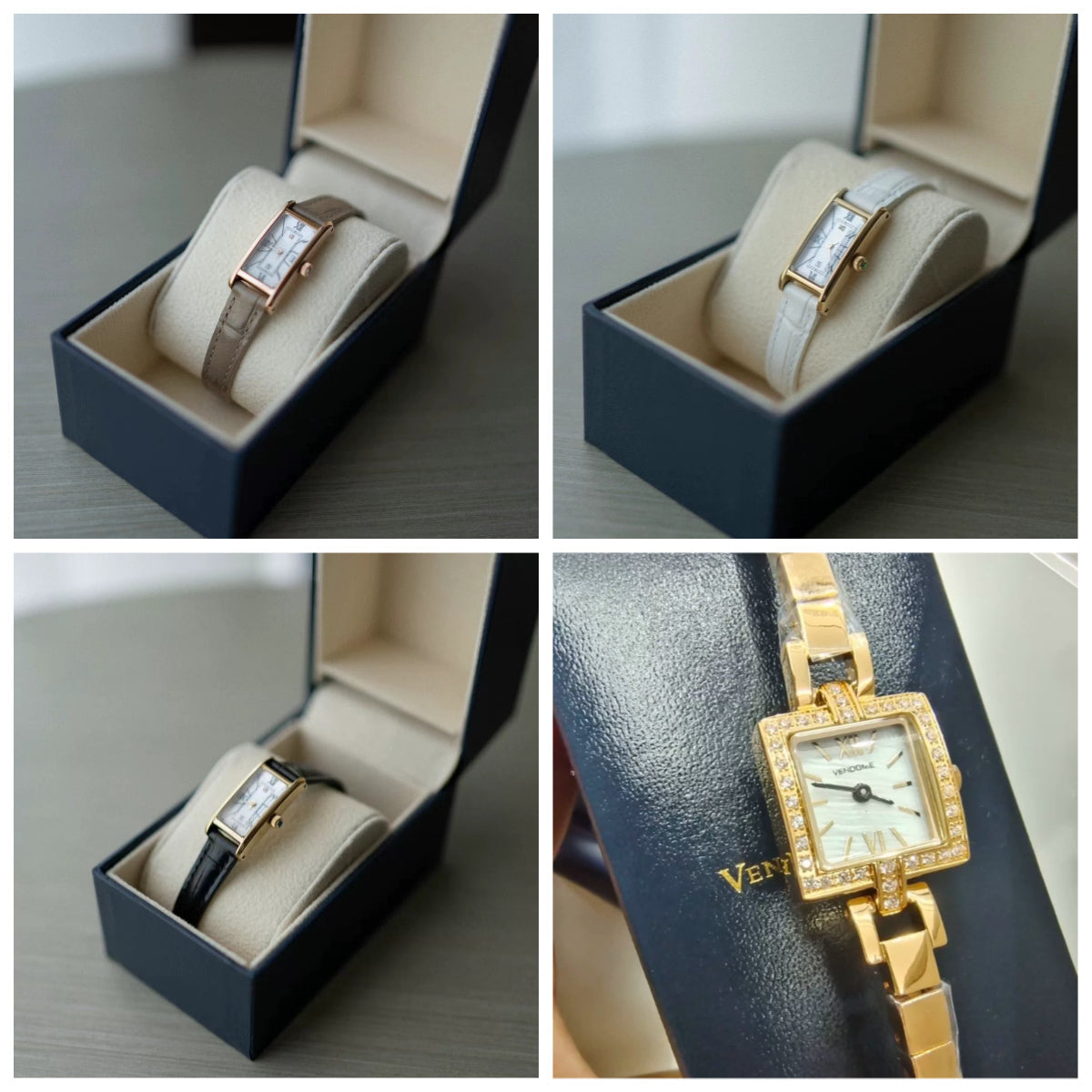 VA Vendome Aoyama Ladies Watch Mother of Pearl Dial Leather Strap Japan Vintage