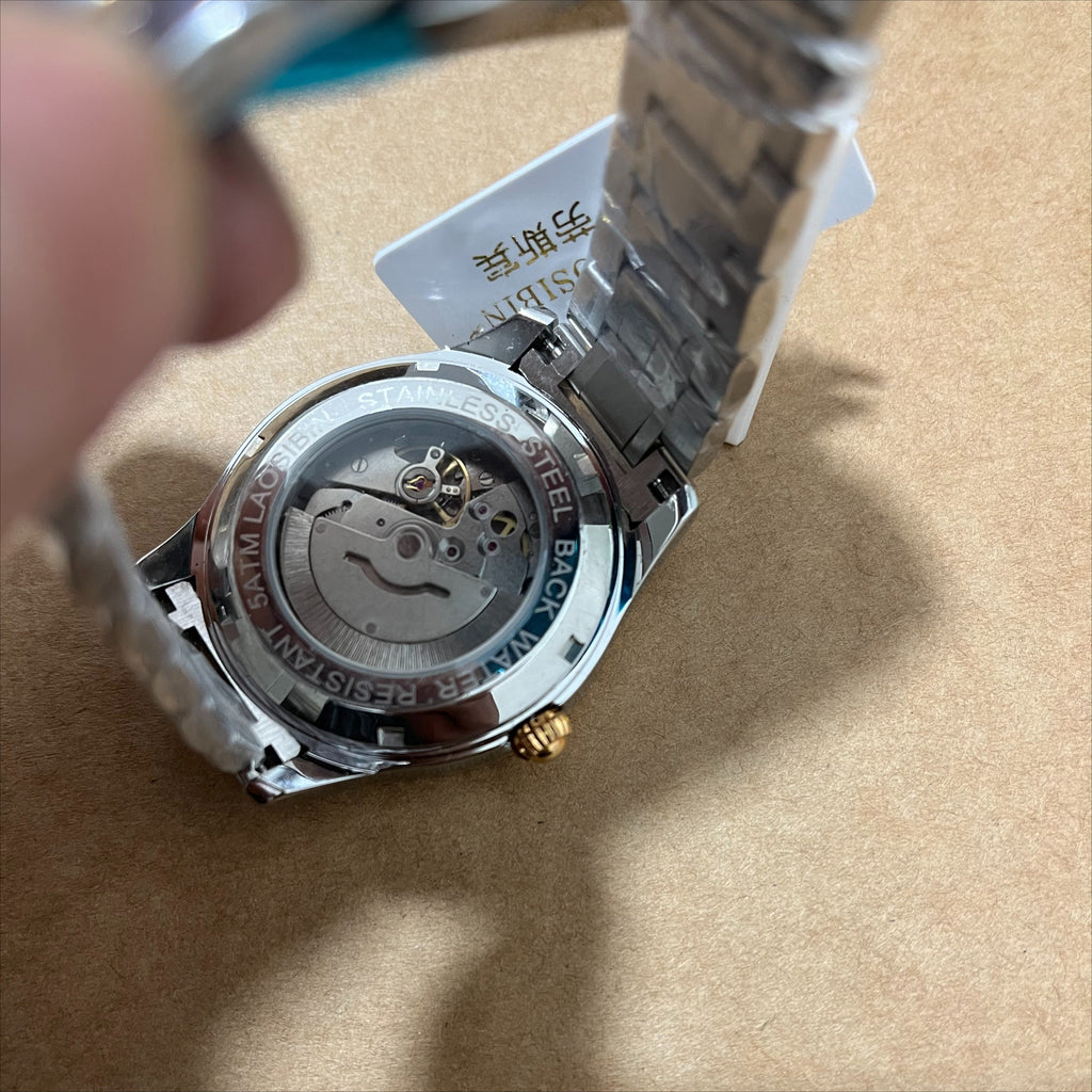 Men's Automatic Mechanical Watch Solid Steel Bracelet NOS Clearance Sale