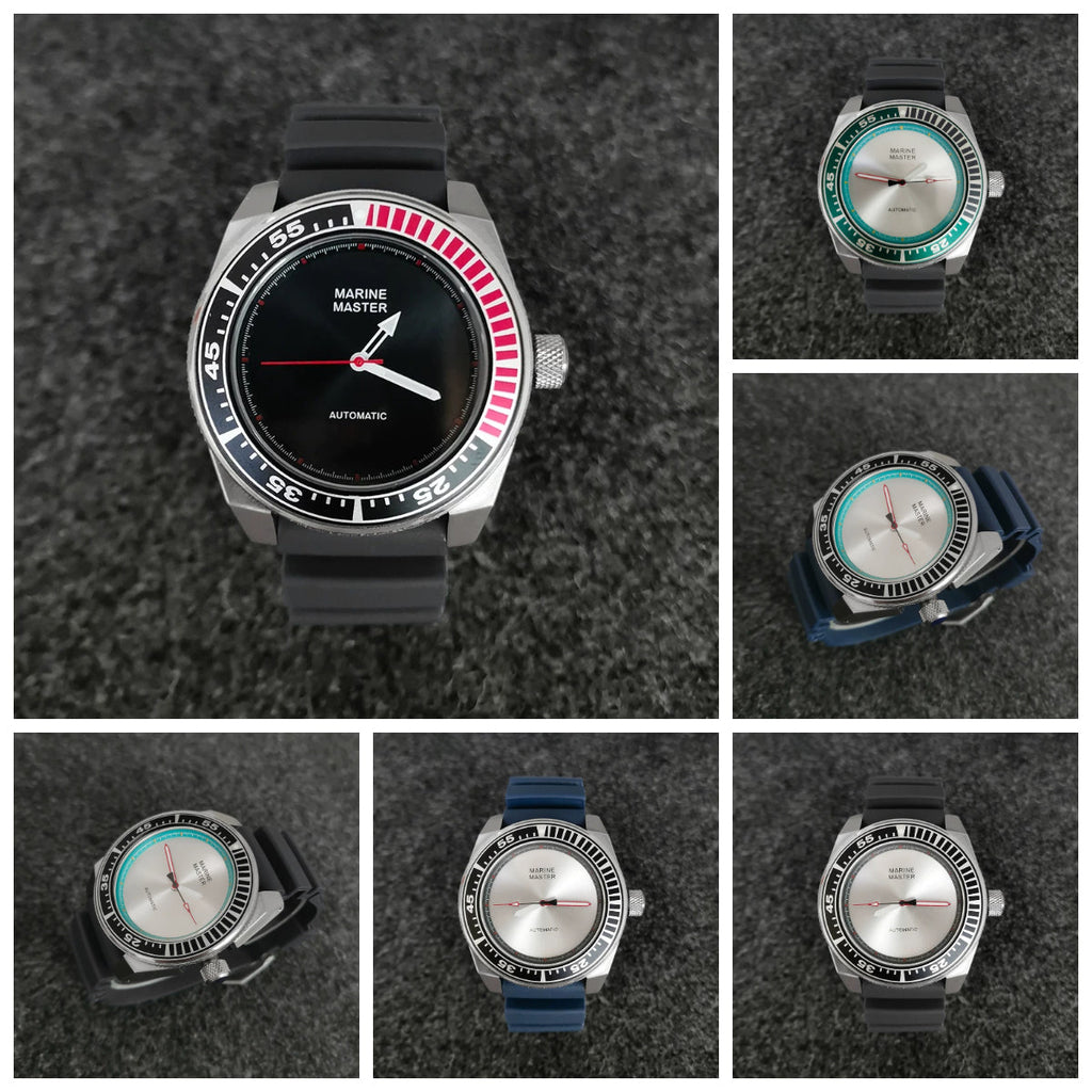 Men's Mechanical Watch 43mm Stainless Steel Case Rubber Strap