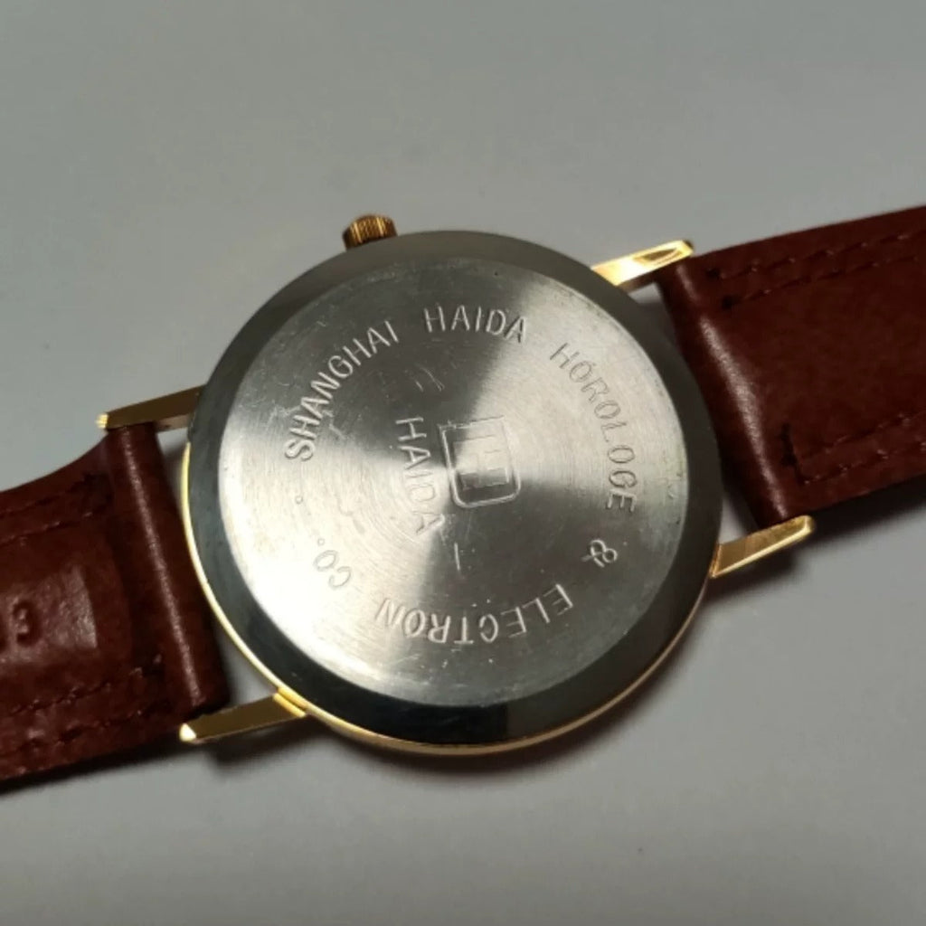 HAIDA Gold-Plated Quartz Watch Vintage Minimalist Unisex NOS