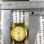 1. 23mm lady watch with golden oval nail case, 17-jewel manual movement, single calendar @6  
