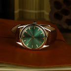 Vintage Diamond Men's Manual Wind Watch Steel Bracelet Leather Strap NOS