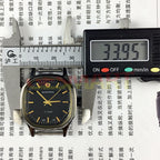 Shanghai Manual mechanical watch featuring golden hour markers, black dial, and octagonal case with 17 jewels in a classic design.