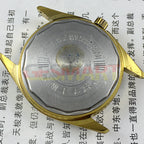 Chinese Qionghua men's manual mechanical watch with 17 jewels, golden dial, and single date calendar display for elegant daily wear.