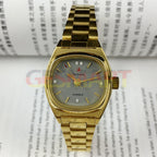 TAISHAN elegant lady watch with 19 jewels, imitation diamond nails, and golden case for refined style.