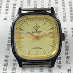 Black square 32mm manual mechanical watch with 17 jewels, diamond accents by Shanghai Made.