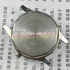 PUBU 32mm manual mechanical watch with grey dial, nail markers, 17 jewels, elegant China-made timepiece.