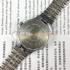 Qionghua 37mm steel manual watch with black dial, single calendar, 17 jewels for classic style.