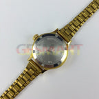 HAIDA 25mm ladies' mechanical watch with pink gradient dial and gold nail markers, 17-jewel movement.