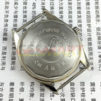 38mm TAIHANG manual mechanical watch with golden dial, nail markers, round case, featuring 17 jewels.