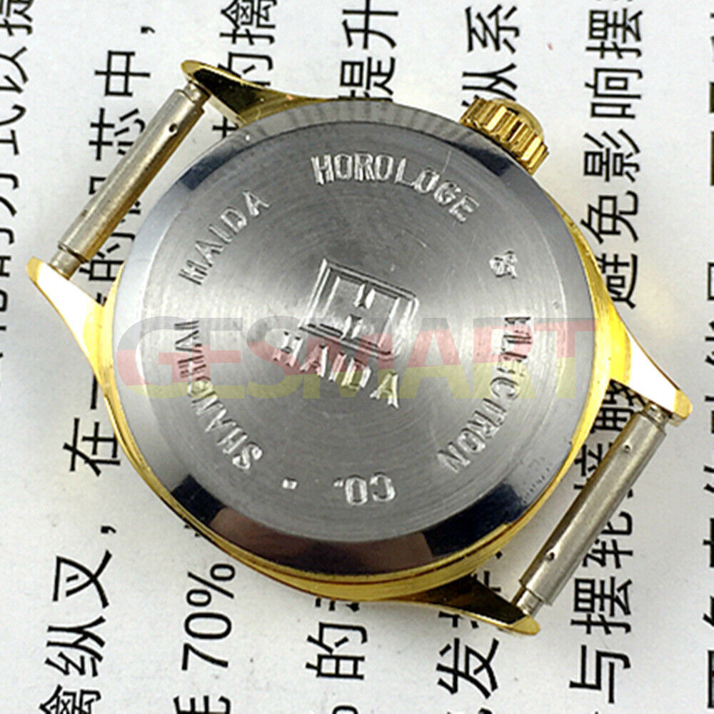 HAIDA 22mm Lady Watch with golden square case, nail accents, manual mechanical 17-jewel movement.