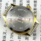HAIDA 22mm Lady Watch with golden square case, nail accents, manual mechanical 17-jewel movement.
