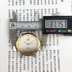 Shanghai Factory 37mm manual mechanical watch with gradient grey dial and 17 jewels, classic design.