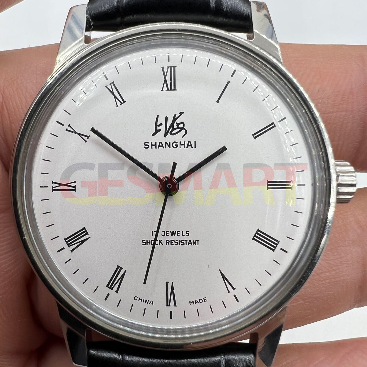 Shanghai Factory 36mm 8120 manual mechanical watch with shock-resistant 17-jewel movement, classic design by Shanghai Factory.
