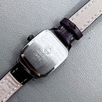 33mm Dandong golden dial manual watch with square case, 17 jewels, elegant mechanical timepiece by Dandong.