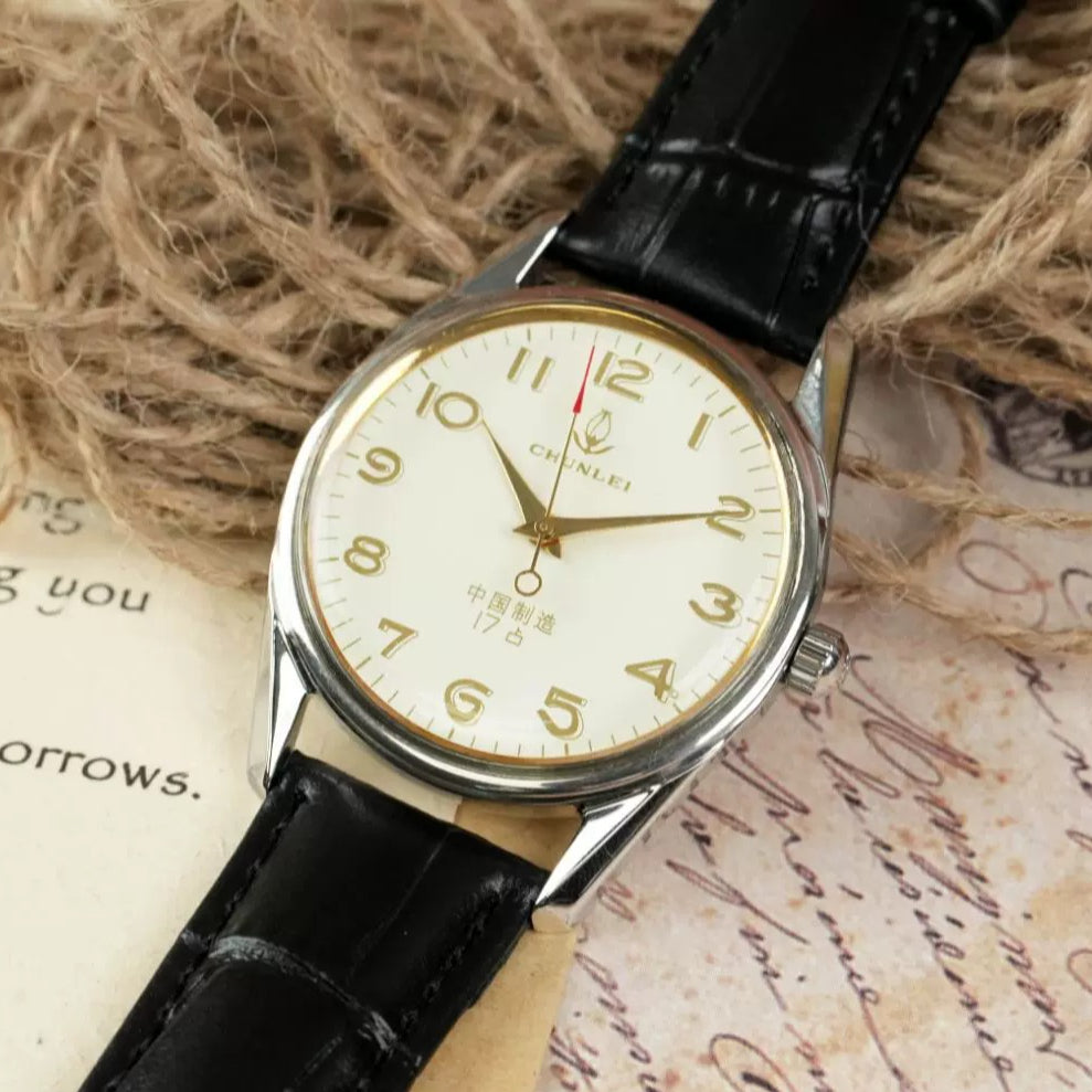 Chunlei Men's Manual Wind Mechanical Watch Vintage NOS Father Gift Retro