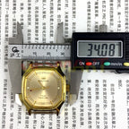 34mm Octagonal golden nail case mechanical watch by Tianjin Zhufeng, manual winding design.