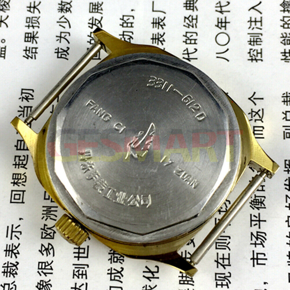 34mm Kongque black manual watch with 17 jewels and single date calendar, showcasing precise mechanical craftsmanship.