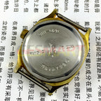 33mm Kongque steel manual watch with 17 jewels, golden dial, and adjustable stainless steel band.
