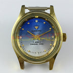 25mm SHANGHAI DIAMOND oval manual mechanical lady watch with blue dial and 17 jewels for elegant style.