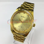 Manual mechanical watch with 17 jewels, golden dial, imitation diamond nails by China Made, classic style.