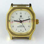 SHANGHAI JINJI lady watch with 17 jewels, golden numeral nail markers, and manual mechanical movement
