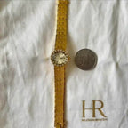 BABILA Ladies Small Gold Crystal-Set Watch Japan Vintage Fashion