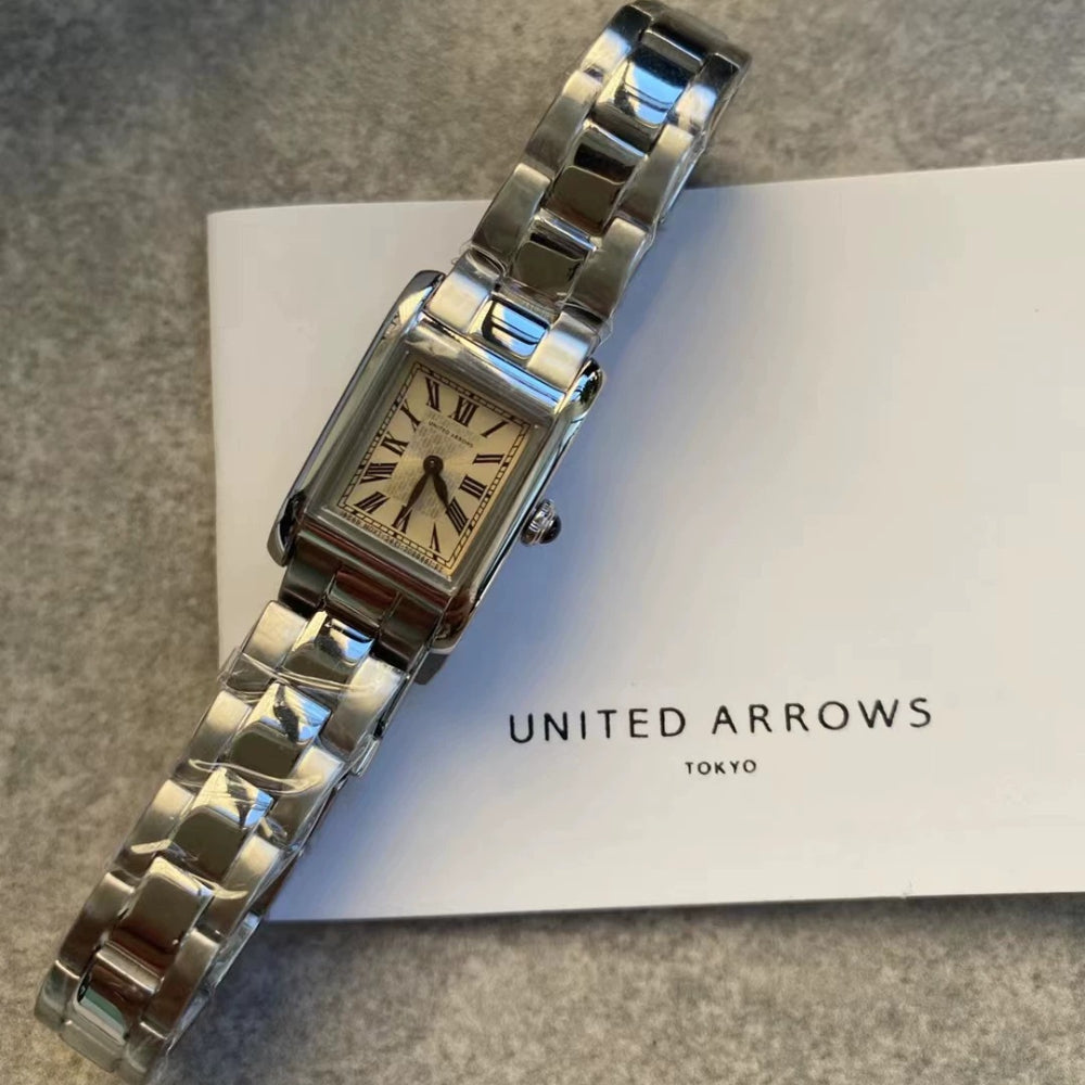 UNITED ARROWS Ladies Small Square Dial Watch Japan Import Vintage Fashion