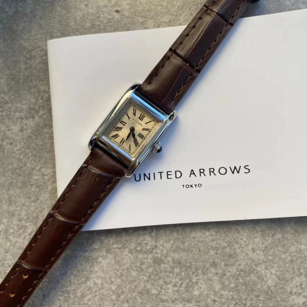 UNITED ARROWS Ladies Small Square Dial Watch Japan Import Vintage Fashion