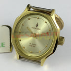 Dandong Kongque 28mm lady mechanical watch with golden dial and 19 jewels, elegant manual timepiece.