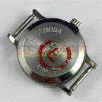 Shanghai Manual Lady Watch featuring golden nails, yellow dial, round case, 17 jewels for elegant style.