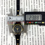 HAIDA elegant 23mm lady watch with black dial, golden nails, 17 jewels, and manual mechanical movement.
