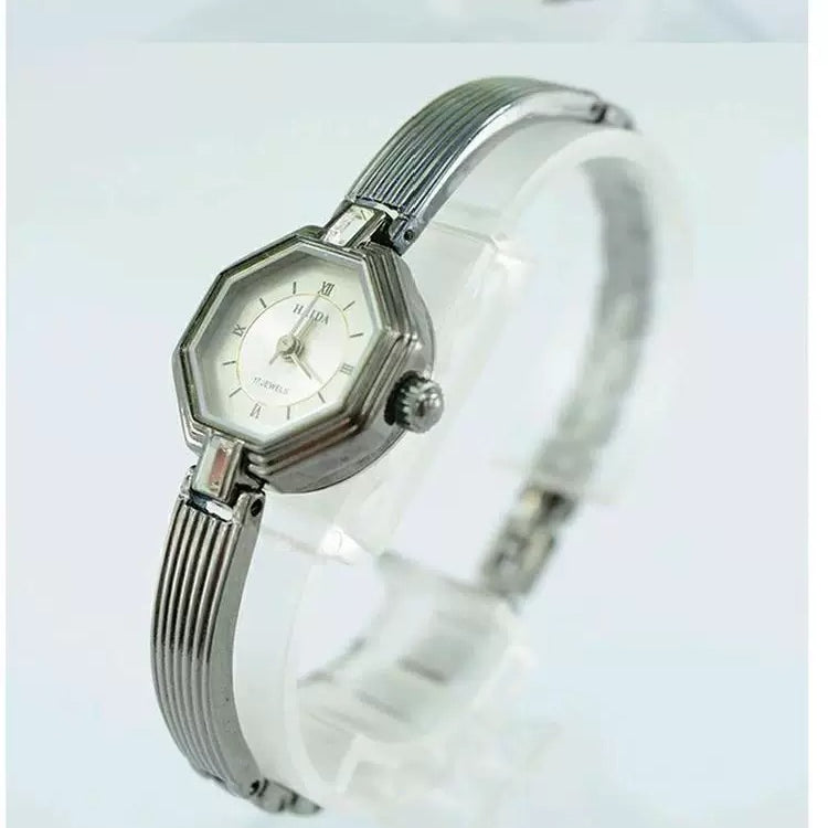 HAIDA Ladies Mechanical Watch Tungsten Color Black Dial Classic Fashion