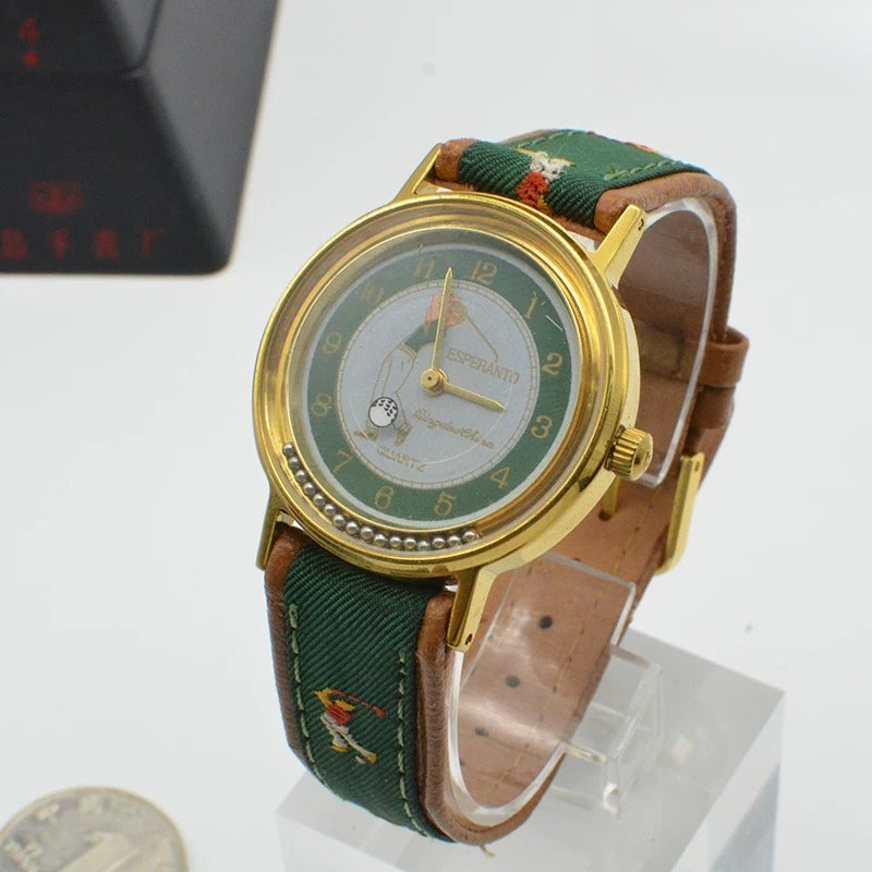 Golf Commemorative Creative Quartz Men's Watch Ball Bearing Design NOS Qingdao
