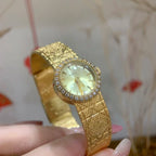 BABILA Ladies Small Gold Crystal-Set Dial Watch Japan Vintage Light Luxury