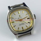 24mm SHANGHAI JINJI lady watch with 17 jewels, golden nail markers, square case, manual mechanical movement.