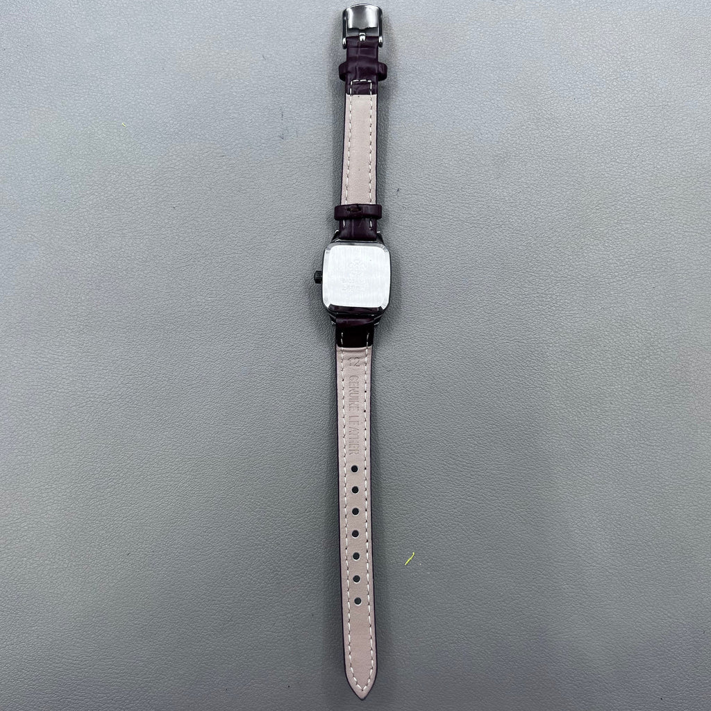 33mm Dandong golden dial manual watch with square case, 17 jewels, elegant mechanical timepiece by Dandong.