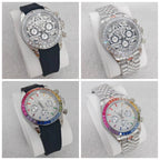 No Logo Men's 39mm Quartz Watch VK63 Sapphire Crystal Steel Bezel Rubber Strap