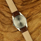 Vintage Diamond Men's Manual Wind Watch Steel Bracelet Leather Strap NOS